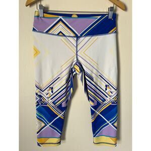 Luna Jai Women's Crop Leggings Yoga Abstract Print Size L
